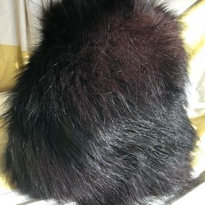 Vintage Mod black fur hat Bonwit Teller